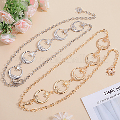2Pcs 2 Colors Alloy Link Chain Belts&nbsp;AJEW-GF0009-21A