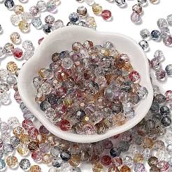 透明色ガラスラウンドビーズ  丸い穴  多面カット  ミックスカラー  6x5.5mm  穴：1.2mm  約2000個/ポンド&nbsp;SEED-F006-04A-01