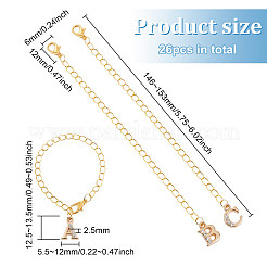 Letter A~Z Alloy Rhinestone Pendant Decorations&nbsp;HJEW-AB00369