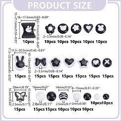 260Pcs 21 Styles Two-tone Acrylic Beads&nbsp;OACR-AR0001-36