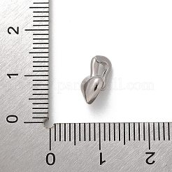 ベールに925スターリングシルバースナップ  ハート  プラチナ  10.5x6x5mm  穴：1.5x3.5mm&nbsp;STER-D300-17P-02