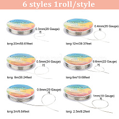 6 Rolls 6 Size Copper Jewelry Wire&nbsp;CWIR-FG0001-05P