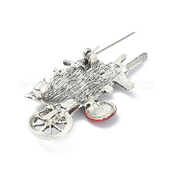 合金ガラスラインストーンのブローチ  エナメルピン  ハロウィン用  車両  59.5x31x8.5mm&nbsp;JEWB-R017-13