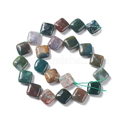 天然石インディアン瑪瑙ビーズ連売り  菱形  18~19x18~19x6mm  穴：1mm  約22個/連  15.74インチ&nbsp;G-L254-05