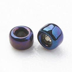 TOHOジャパンシードビーズ  15/0輸入不透明なガラスの丸い穴のロカール  ブルー  1.5x1mm  穴：0.5mm&nbsp;SEED-G001-82