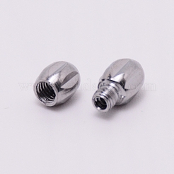 真鍮製ネジ式クラスプ  コラム  プラチナ  11x5mm  穴：0.8~1mm&nbsp;KK-WH0034-07P