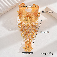 花柄の豪華な中東の花嫁用鉄製リングブレスレット  広くてファッショナブル  ゴールドカラー  内径：2-3/8~2-3/4インチ（6~7cm）&nbsp;EW5813