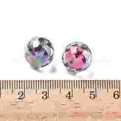 透明UVメッキアクリルビーズ  二層ビーズ  虹色の  蝶の丸  ミックスカラー  15.5x15mm  穴：3mm&nbsp;PACR-Z002-01B