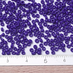 MIYUKIラウンドロカイユビーズ  日本製シードビーズ  （rr414)不透明コバルト  11/0  2x1.3mm  穴：0.8mm  約5500個/50g&nbsp;SEED-X0054-RR0414