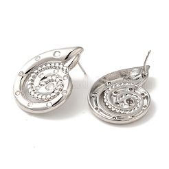 Rack Plating Brass Micro Pave Clear Cubic Zirconia Stud Earrings&nbsp;EJEW-B062-14P-02