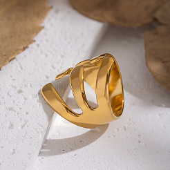 Irregular 304 Stainless Steel Cuff Open Rings for Women&nbsp;WV0171