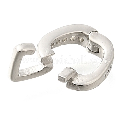 925 Sterling Silver Micro Pave Clear Cubic Zirconia Twister Clasps&nbsp;STER-U006-09P