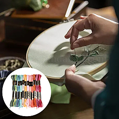 6層ポリエステル刺繍フロス  クロスステッチの糸  セグメント染めグラデーションカラー/クリスマス/秋カラーシリーズ  カラフル  0.5~1mm  約8.75ヤード（8m）/バンドル  12束/セット&nbsp;OCOR-WH20074-15C