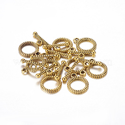 チベット風合金マンテル  鉛フリー＆カドミウムフリー＆ニッケルフリー  リング  アンティーク黄金  リング：13x16mm  バー：6x18mm  穴：2mm.&nbsp;X-GAC2016-NF