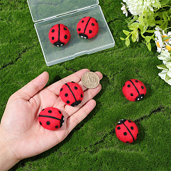 3Dてんとう虫ウールフェルト生地コスチュームアクセサリー6個  髪のパーツのアクセサリー  レッド  35x30.5x17mm&nbsp;AJEW-PH0008-83