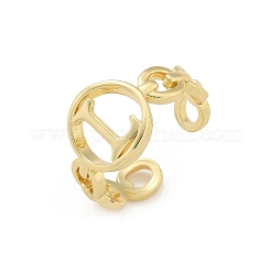 Brass Open Cuff Rings for Women&nbsp;RJEW-K289-01G-L