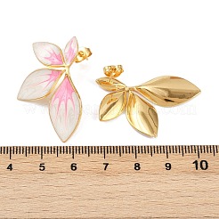 304 Stainless Steel Leaf Stud Earrings&nbsp;EJEW-V014-01G-01