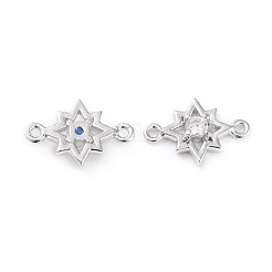 Brass Micro Pave Cubic Zirconia Links&nbsp;ZIRC-L097-012P