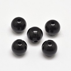 ラウンドアクリルビーズ  ブラック  4mm  穴：1.5mm  約1656個/50g&nbsp;X-MACR-D288-4mm