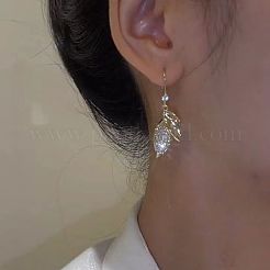 Leaf Alloy Crystal Rhinestone Dangle Earrings&nbsp;FS-WG56B0B-01