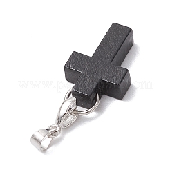 ウッドペンダント  クロスチャーム  プラチナ  21~22x14~15x4~5mm  穴：5x4mm&nbsp;PALLOY-JF03999-02