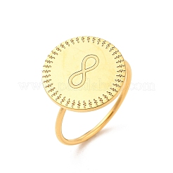 女性用304ステンレススチール指輪  フラットラウンド  無限模様  1mm  内径：usサイズ6（16.5mm）  フラットラウンド：15mm&nbsp;STAS-K248-01B