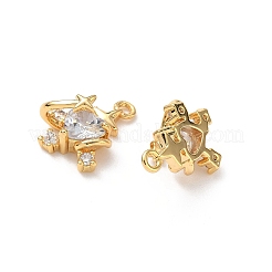 Brass Micro Pave Cubic Zirconia Pendants&nbsp;KK-D504-26A-G