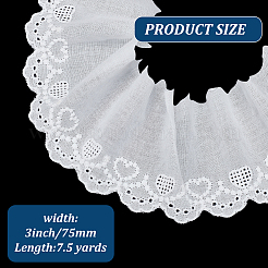 7.5 Yards Flat Cotton Embroidery Heart Ribbon&nbsp;OCOR-MA0001-06