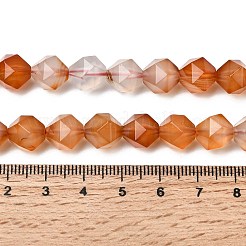 天然石赤瑪瑙ビーズ連売り  スターカットラウンドビーズ  多面カット  染め＆加熱  9~10x9~10x9~10mm  穴：1~1.4mm  約38~40個/連  14.88''（15.08''センチメートル）&nbsp;G-Z119-A02-03