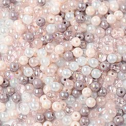 ガラスビーズ  ラウンド  混合スタイル  ピンク  4~4.5x4mm  穴：0.8mm  約1000個/1袋&nbsp;GLAA-R221-04