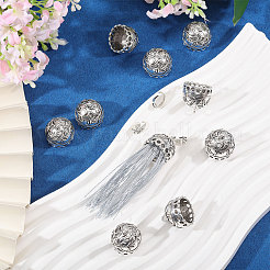 合金ペンダントベイル10個  タッセルキャップ保釈  アンティークシルバー  20.5x20.5mm&nbsp;FIND-CA0011-52B