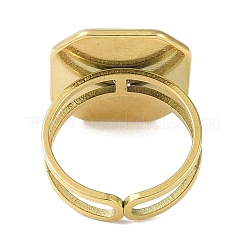 Ion Plating(IP) 304 Stainless Steel Enamel Octagon Cuff Finger Rings&nbsp;RJEW-L107-069G-01