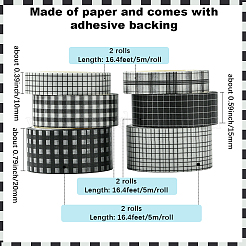 1 Bag 6 Rolls DIY Scrapbook Decorative Paper Tapes&nbsp;DIY-SP0005-15B