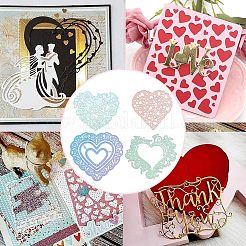 4Pcs 4 Styles Heart Carbon Steel Cutting Dies Stencils&nbsp;DIY-GF0007-80
