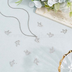 201ステンレススチールペンダント20個  鳥  ステンレス鋼色  17.6x13.2x1mm  穴：1.5mm  20個/セット&nbsp;STAS-BBC0008-03