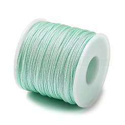 100mのポリエステル編みコード  ペット用プラスチックとメタリック糸を使用  ラウンド  アクアマリン  1mm  約109.36ヤード（100m）/ロール&nbsp;OCOR-A010-03A
