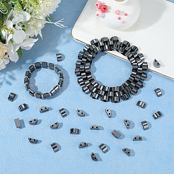 非磁性合成ヘマタイトビーズ100個  半円  ブラック  13x7x6mm  穴：2mm&nbsp;G-BBC0001-59