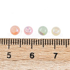 ミックスカラーのイミテーションキャットアイガラスラウンドシードビーズ  ミスティローズ  4x3~3.5mm  穴：1.2mm  約150個/セット&nbsp;SEED-NH0003-01A-06