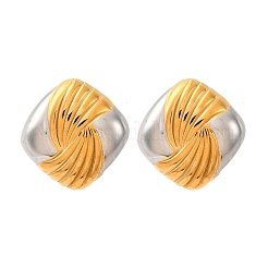 304 Stainless Steel Two Tone Stud Earrings&nbsp;EJEW-Z109-05GP-02