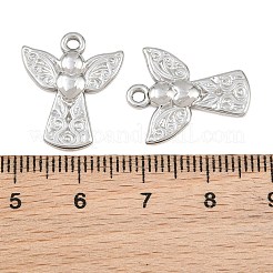 304ステンレスペンダント  ハートチャームの天使  ステンレス鋼色  20x16x2mm  穴：2mm&nbsp;SA-CBA1839-09P