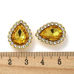 アクリルラインストーンカボション  abs樹脂  ティアドロップ  ゴールド  19x15x6mm&nbsp;FIND-C054-02G-07