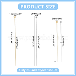 400Pcs 4 Styles 304 Stainless Steel Ball Head Pins&nbsp;STAS-ME0003-59