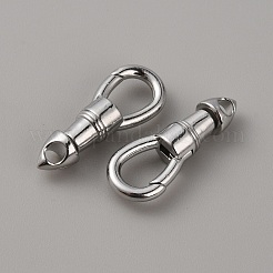 304ステンレススチール製ロブスタークロウ留め金  ティアドロップ  ステンレス鋼色  26x10x6mm  穴：3mm&nbsp;STAS-WH0044-19P