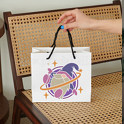 宇宙飛行士ノームテーマのペット用くり抜き絵用ステンシル1セット  DIYスクラップブック用  フォトアルバム  アートペイントブラシ1本付き  混合図形  200x200mm&nbsp;DIY-MA0004-56