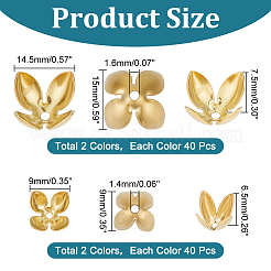 80Pcs 4 Style 304 Stainless Steel Bead Caps&nbsp;STAS-UN0045-92