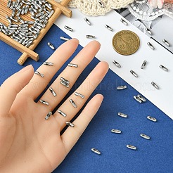 304ステンレススチールボールチェーンコネクター  ステンレス鋼色  9x3.5x3mm  2.4mmボールチェーンに適合&nbsp;STAS-YW0001-76P