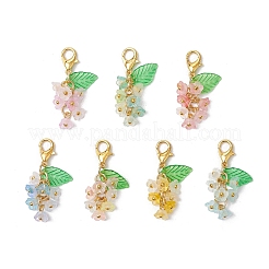 7Pcs Acrylic Flower Pendant Decorations&nbsp;HJEW-JM03089