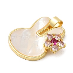 Rack Plating Brass Micro Pave Cubic Zirconia with Pendants&nbsp;KK-P241-43G