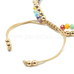 Heart & Daisy Enamel Charm Bracelet with Shell Pearl&nbsp;BJEW-TA00383