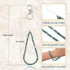 Natural White Jade and Iron Alloy Lobster Claw Clasp Keychain&nbsp;HJEW-SW00007-07